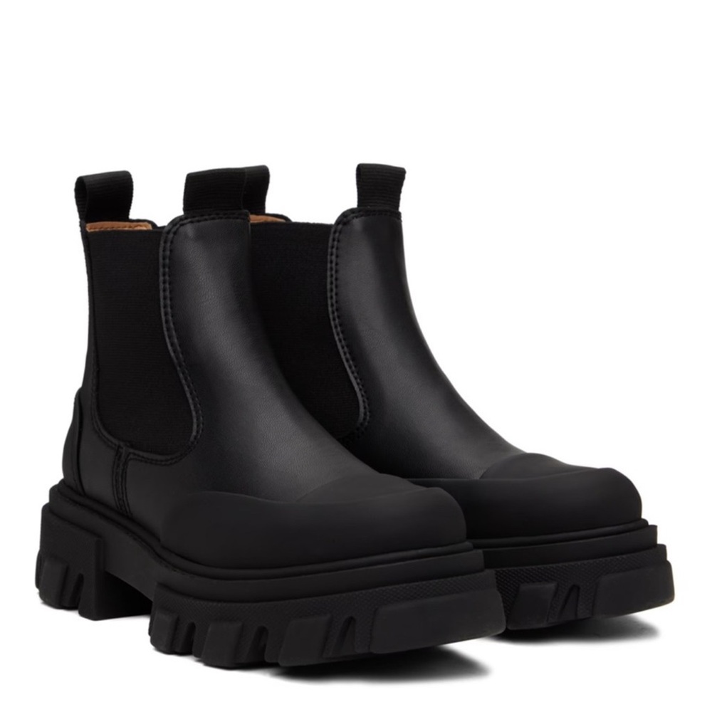 Ganni Platform Black Chelsea Boots sz 38